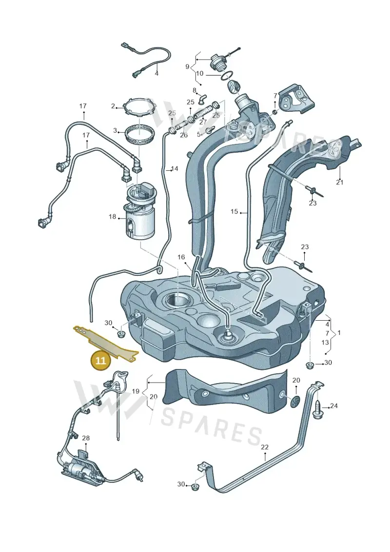 1K0201308L — Volkswagen Golf (2009-2014) diagram 625201050, position 11