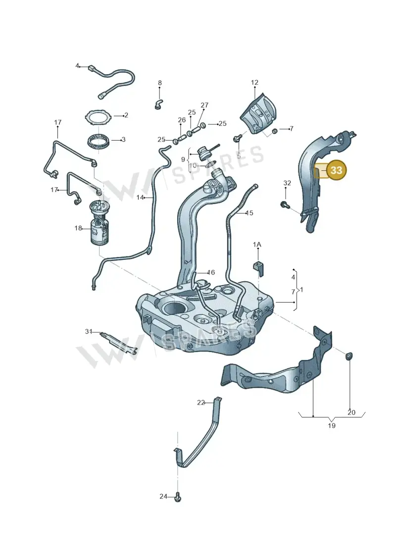 1K0201308L — Volkswagen Beetle (2016-2019) diagram 801201005, position 33