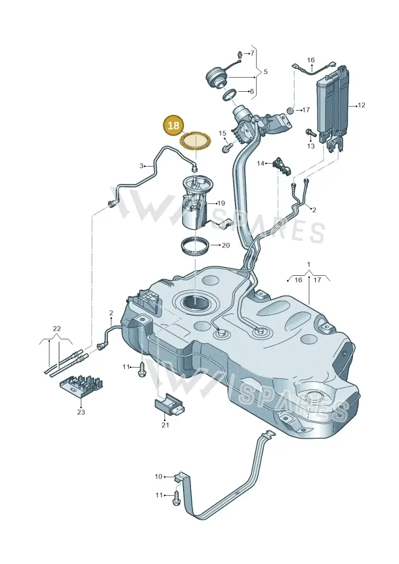 1K0201375 — Volkswagen Taigo (2021-2024) diagram 837201400, position 18