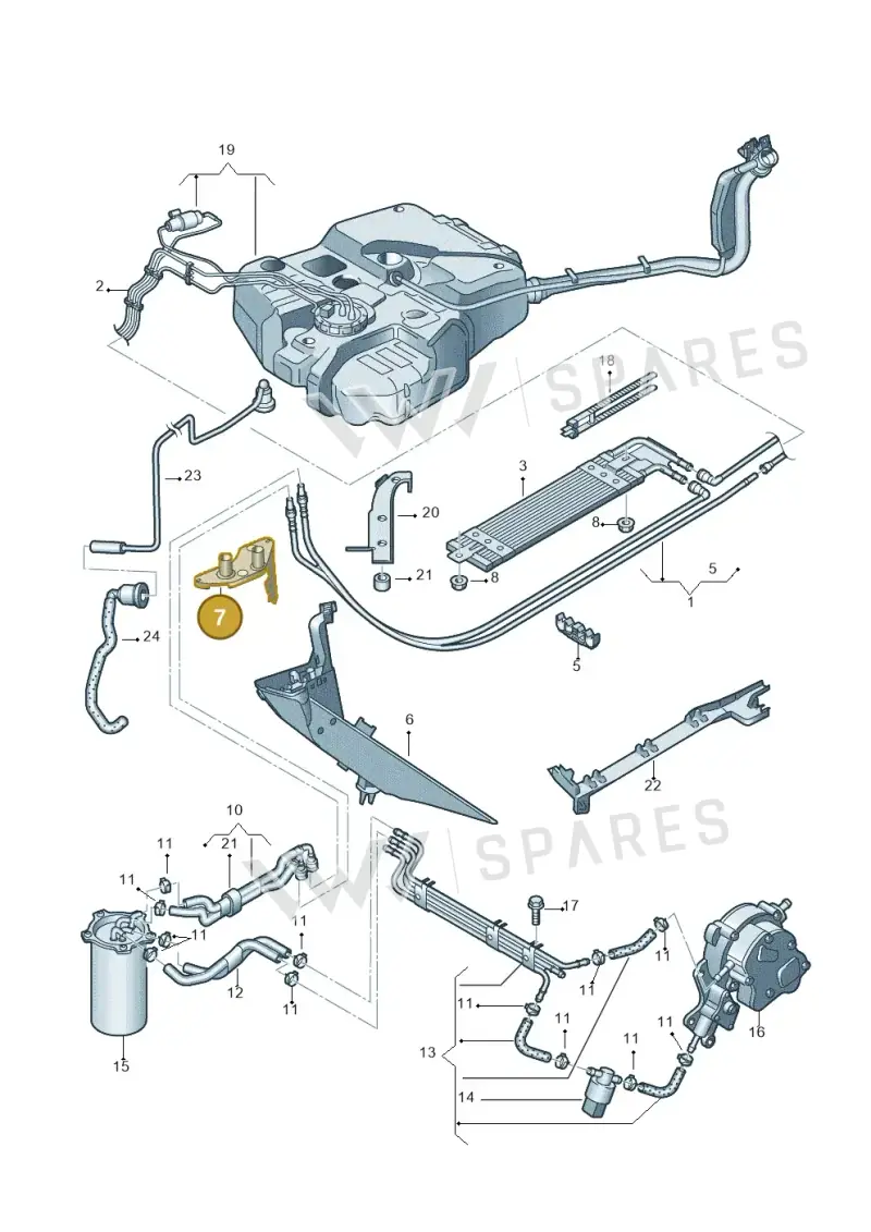 1K0201970 — Volkswagen CADDY (2004-) diagram 443201250, position 7
