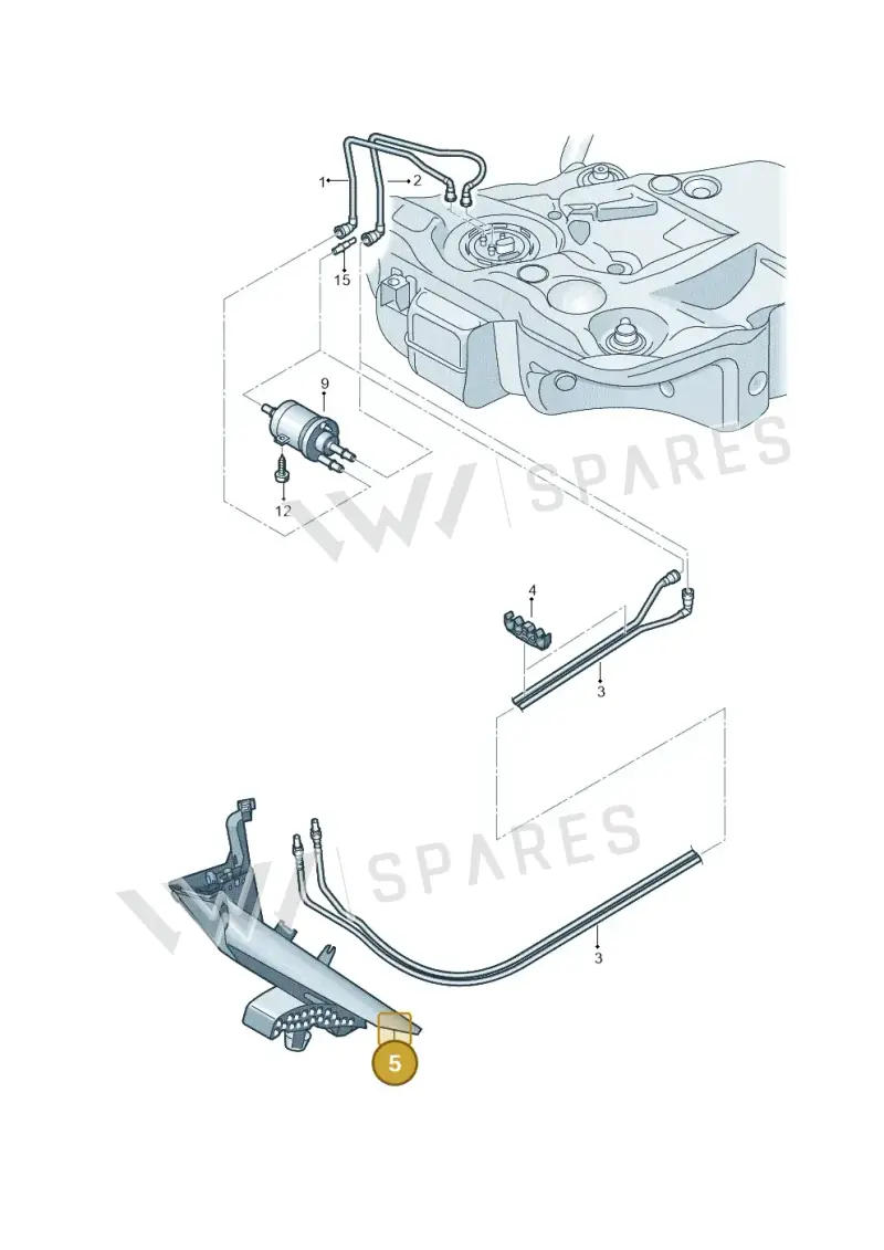 1K0201973 — Volkswagen Jetta 1.4 (2013-2015) diagram 651201400, position 5