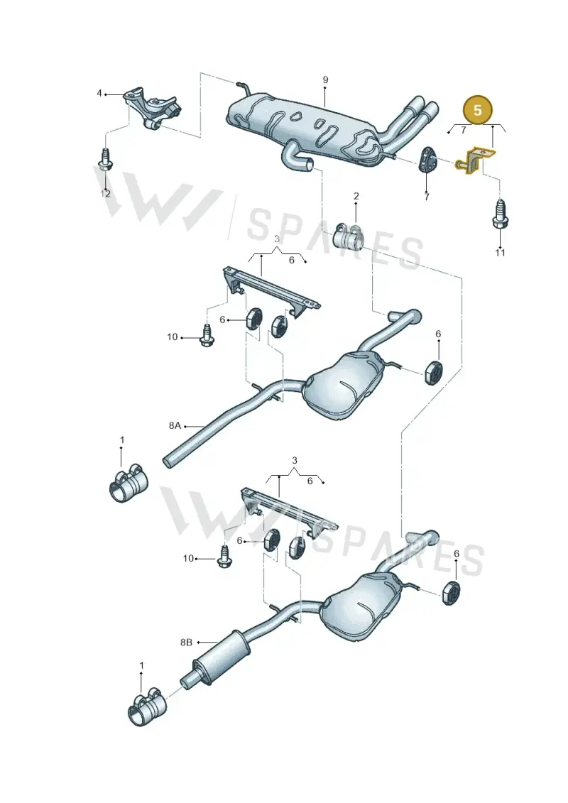1K0253144BF — Volkswagen Beetle (2016-2019) diagram 715253850, position 5