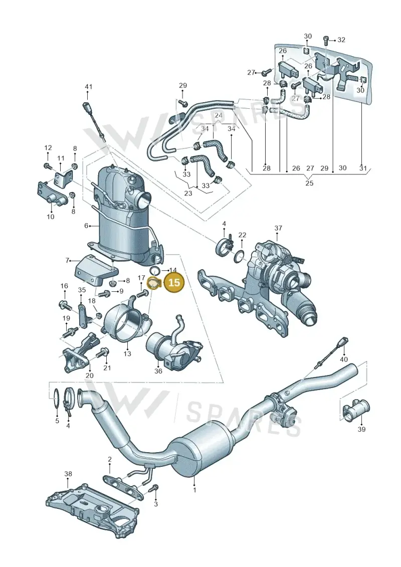 1K0253725F — Volkswagen Scirocco 2.0 (2014-2017) diagram 786253520, position 15