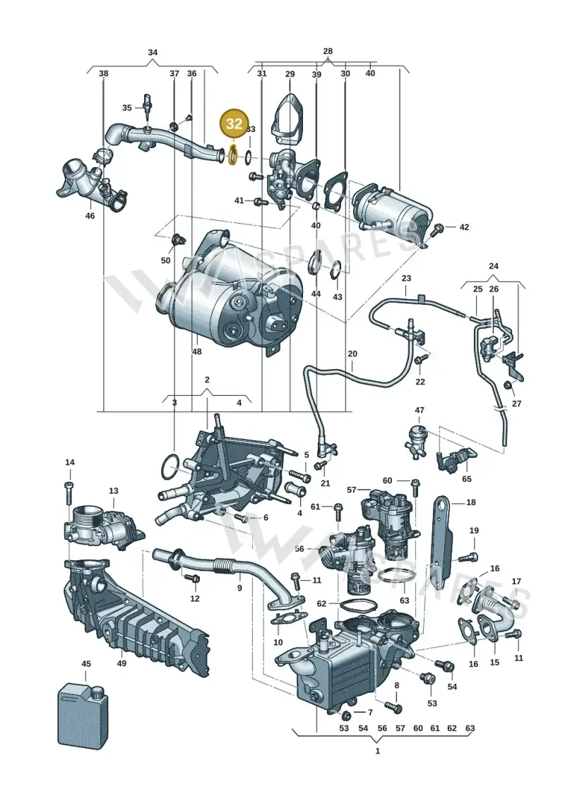 1K0253725F — Volkswagen Transport. multivan (2019-2024) diagram 7ep131020, position 32