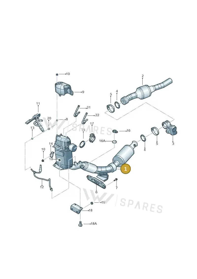 1K0254402AX — Volkswagen Jetta variant (2009-2014) diagram 685253700, position 1