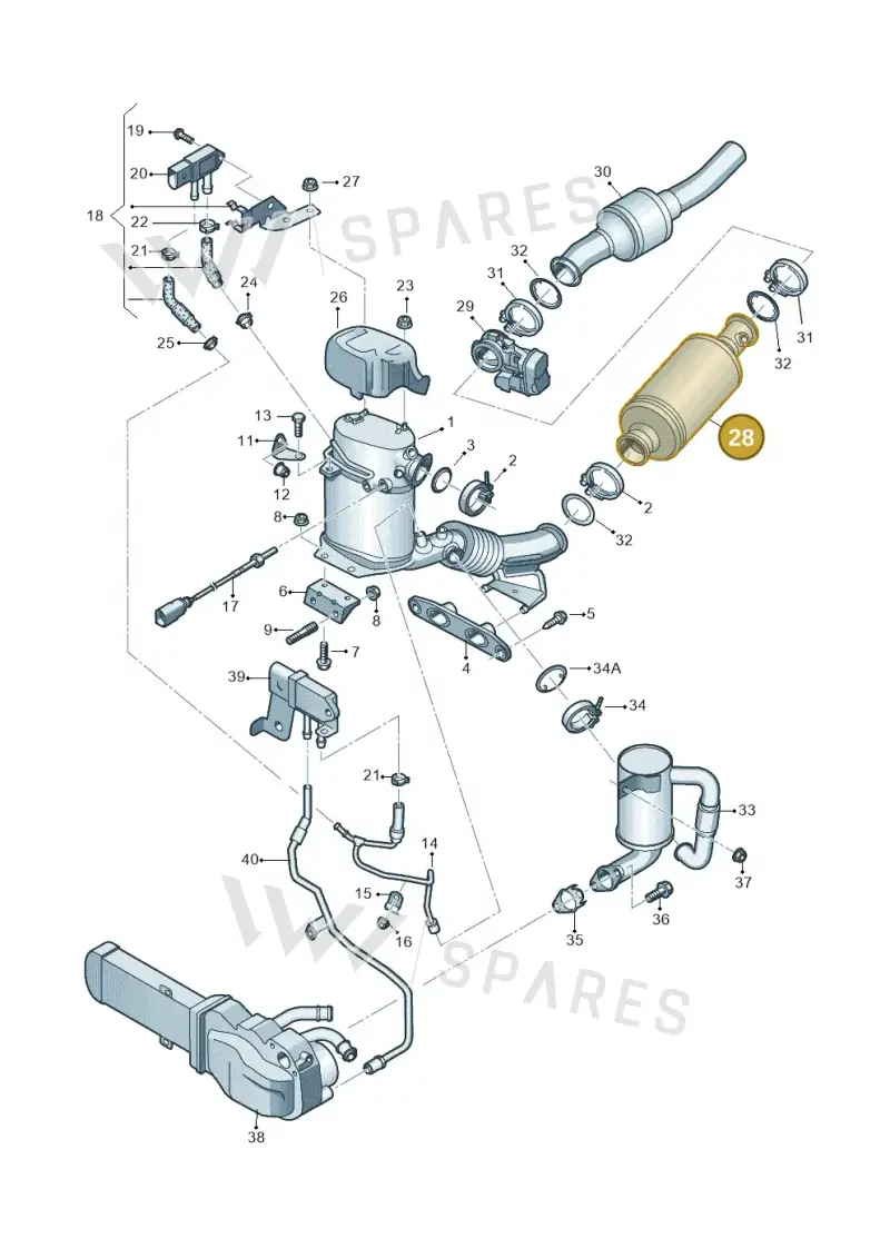 1K0254402AX — Volkswagen New beetle (2011-2016) diagram 646253630, position 28