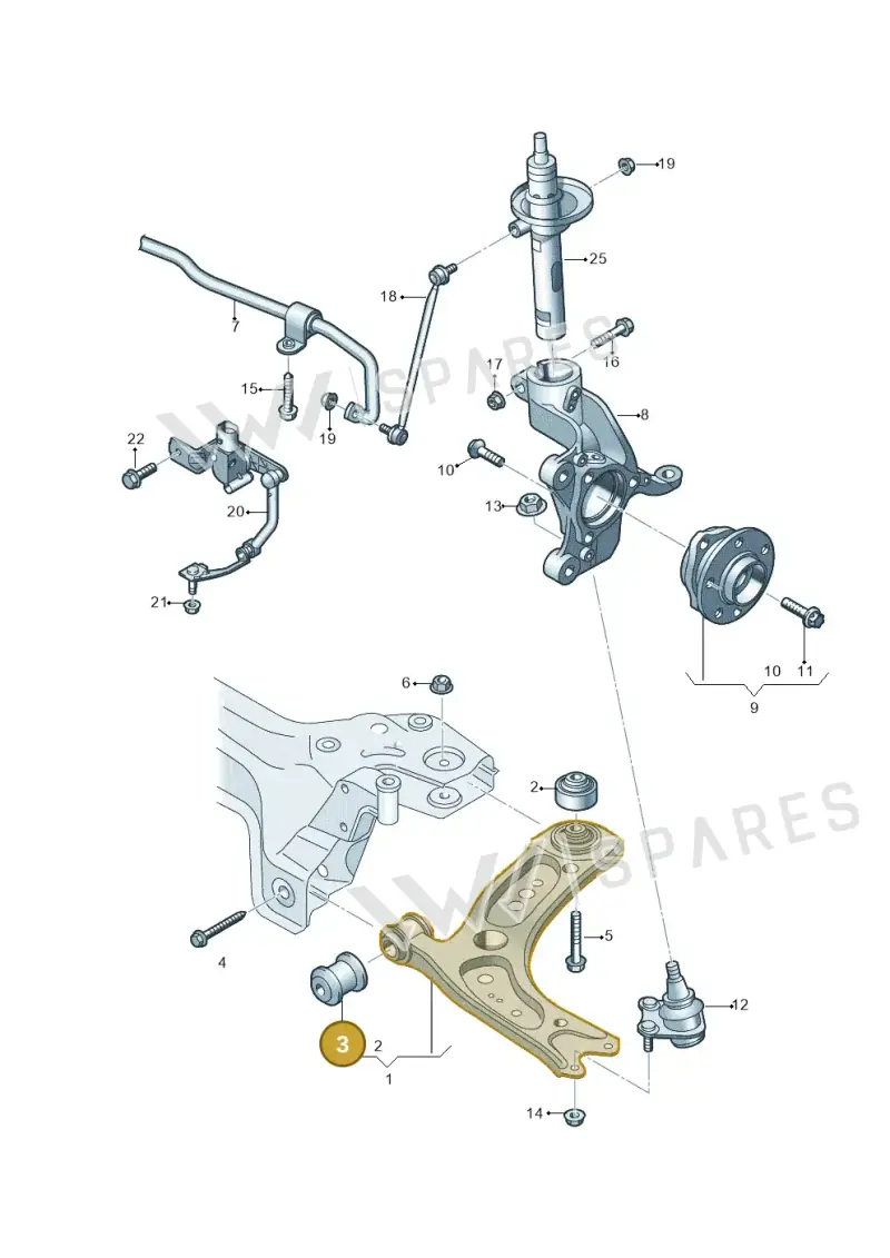 1K0407182 — Volkswagen Beetle (2016-2019) diagram 746407000, position 3