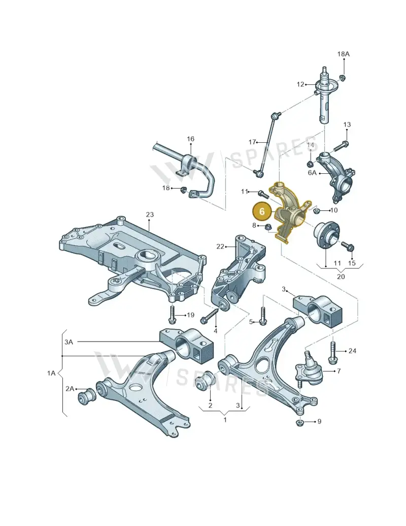 1K0407256T — Volkswagen Golf Plus (2011-2014) diagram 409407000, position 6