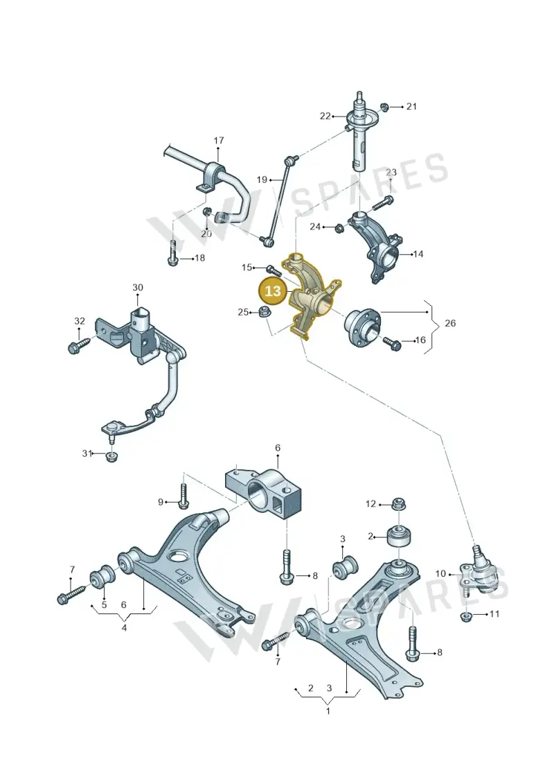 1K0407256T — Volkswagen Caddy Maxi Kombi (2010-2015) diagram 690407000, position 13