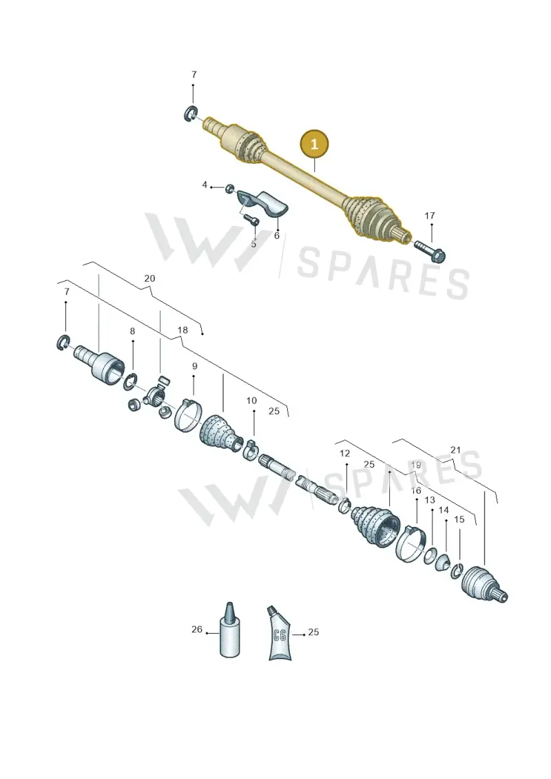 1K0407272EF — Volkswagen Jetta (2010-2014) diagram 409407440, position 1
