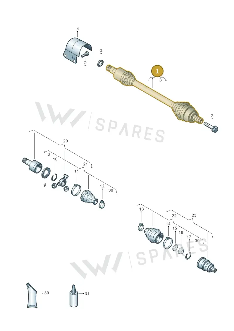 1K0407272EF — Volkswagen Golf 1.4 BlueMotion (2014-2017) diagram 645407440, position 1