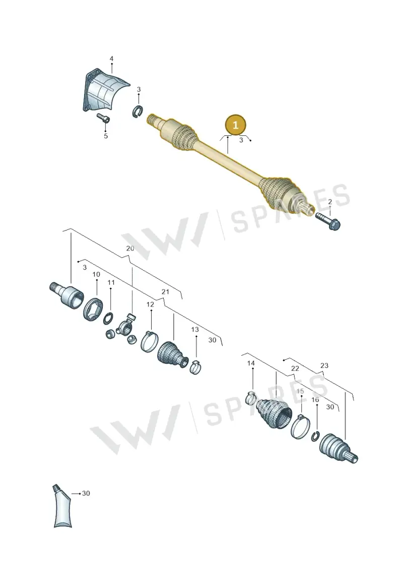 1K0407272EF — Volkswagen Golf 1.6 (2015-2019) diagram 460407600, position 1