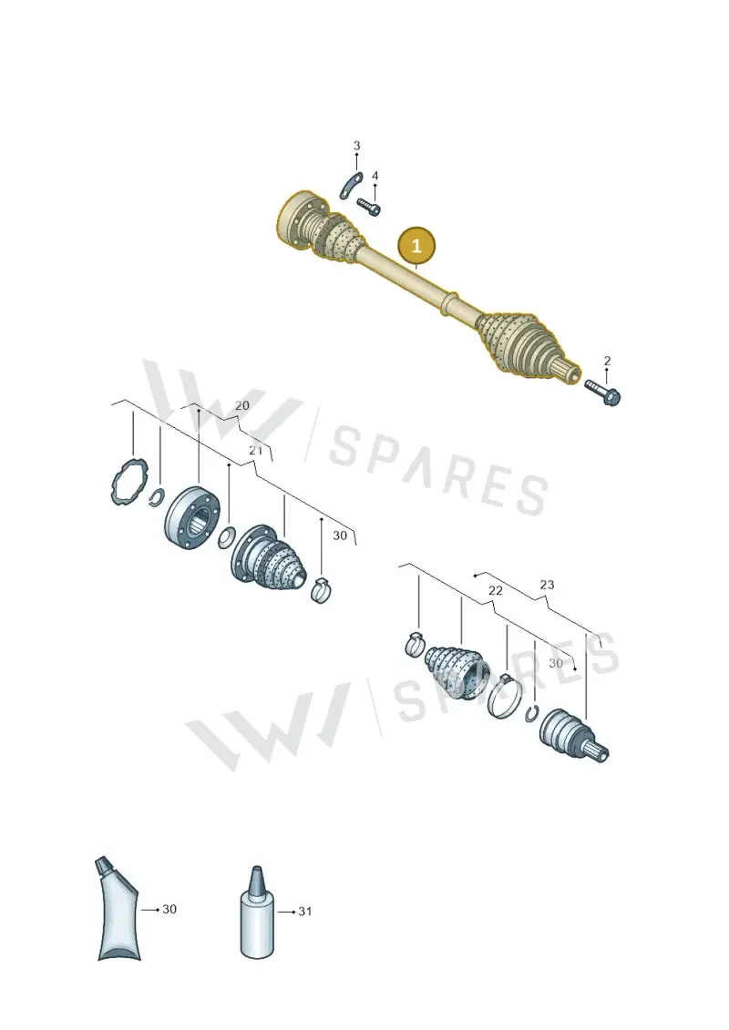 1K0407272ST — Volkswagen Scirocco 2.0 (2014-2017) diagram 786407200, position 1