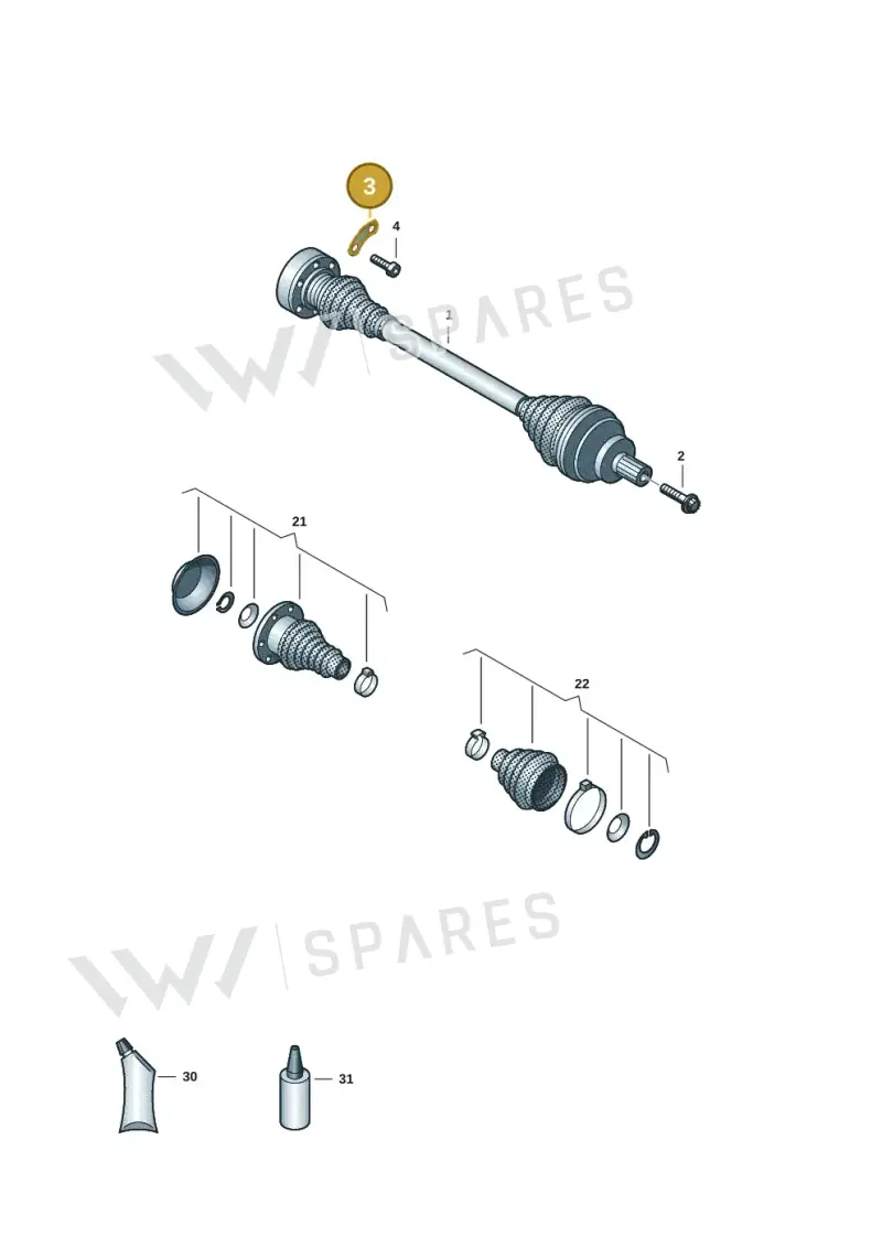 1K0407357B — Volkswagen Passat estate (2023-) diagram 5h0501010, position 3