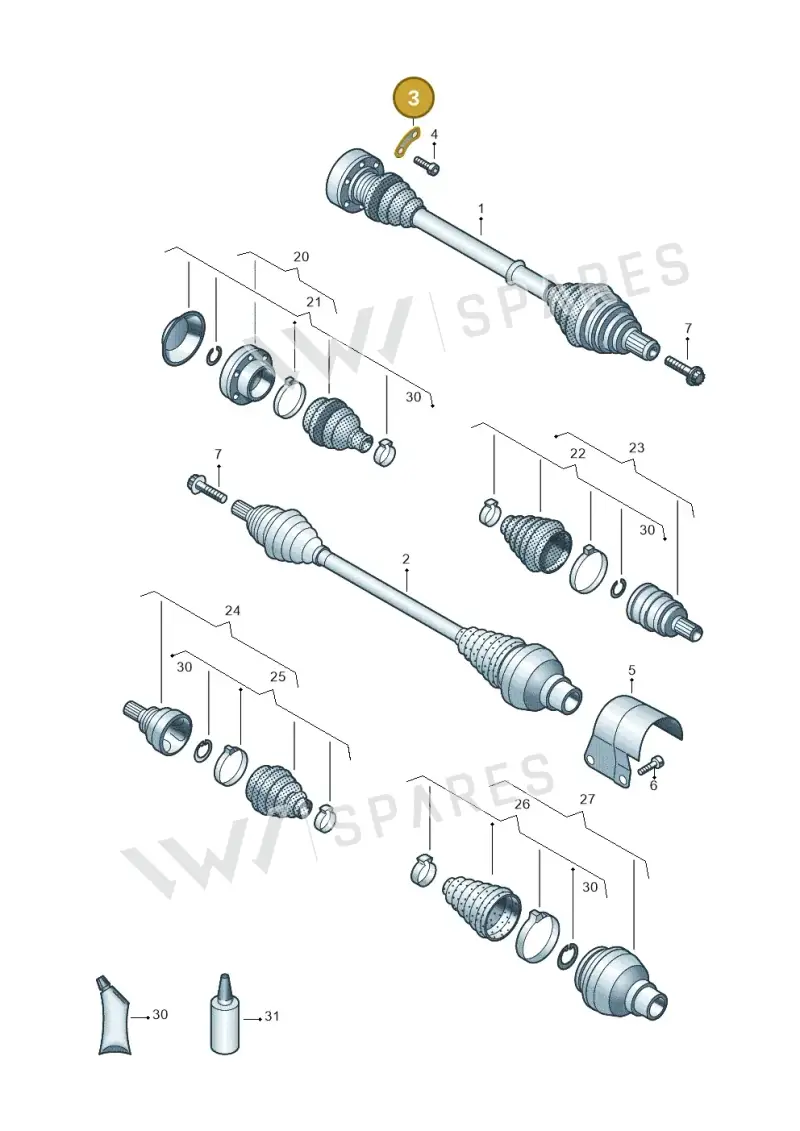 1K0407357D — Volkswagen Passat estate (2023-) diagram 827407340, position 3