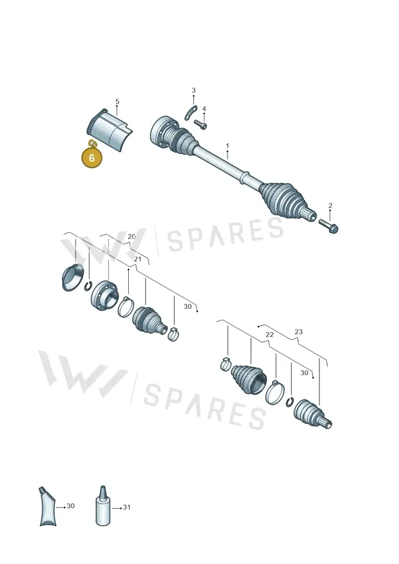 1K0407407 — Volkswagen Caddy Maxi Kombi (2020-2024) diagram 884407300, position 6