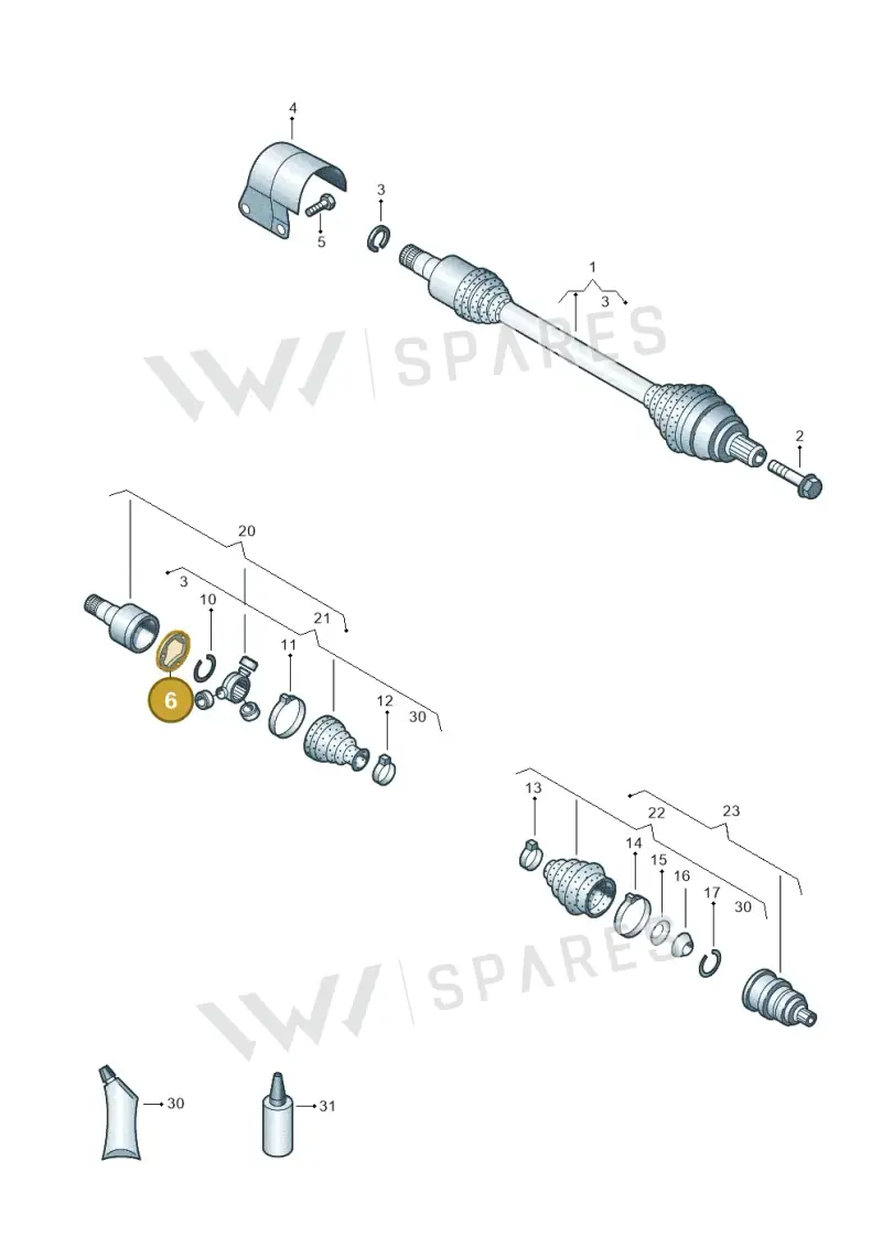 1K0407413 — Volkswagen Golf 1.4 BlueMotion (2014-2017) diagram 645407440, position 6