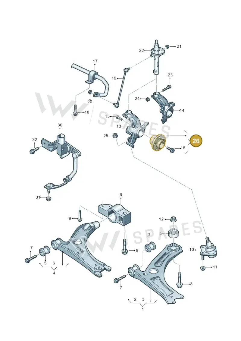 1K0407621F — Volkswagen Caddy kombi (2015-2020) diagram 690407000, position 26