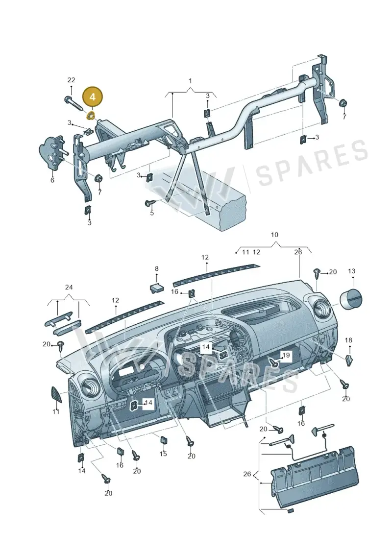 1K0419645 — Volkswagen Amarok twin cab (2012-2016) diagram 683857000, position 4