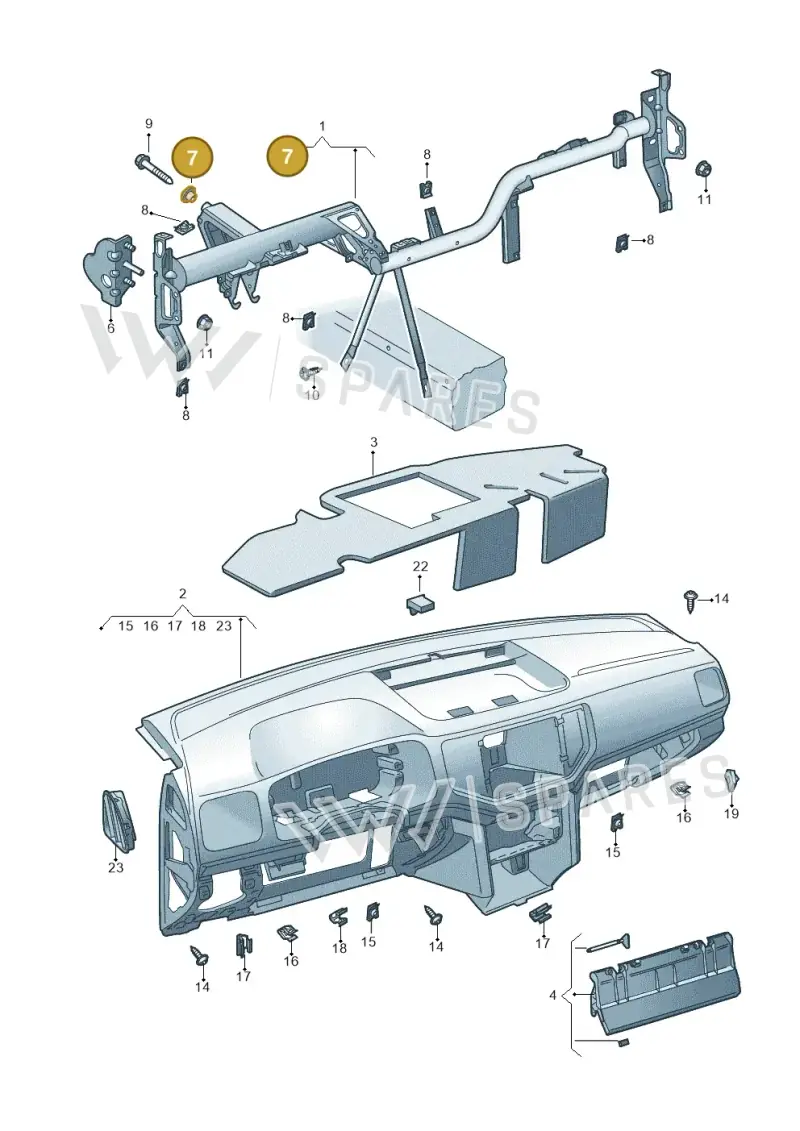 1K0419645 — Volkswagen Amarok twin cab (2022-) diagram 894857000, position 7