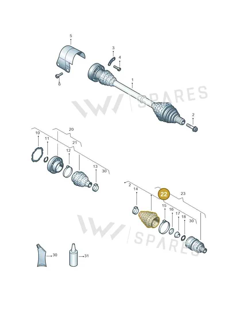 1K0498203 — Volkswagen Beetle (2016-2019) diagram 658407220, position 22