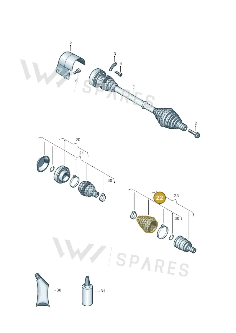 1K0498203A — Volkswagen Scirocco 2.0 (2014-2017) diagram 786407350, position 22