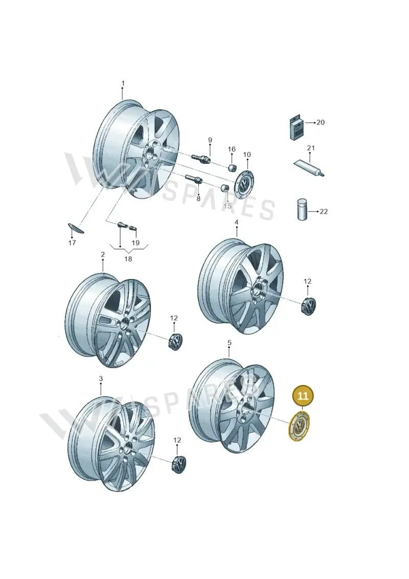 1K0601149EQZQ — Volkswagen JETTA                  06> (2005-) diagram 462601550, position 11