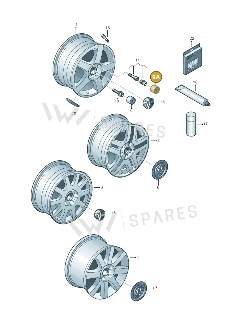 1K0601173A9B9 — Volkswagen GOLF PLUS              05> (2005-) diagram 420601600, position 9A