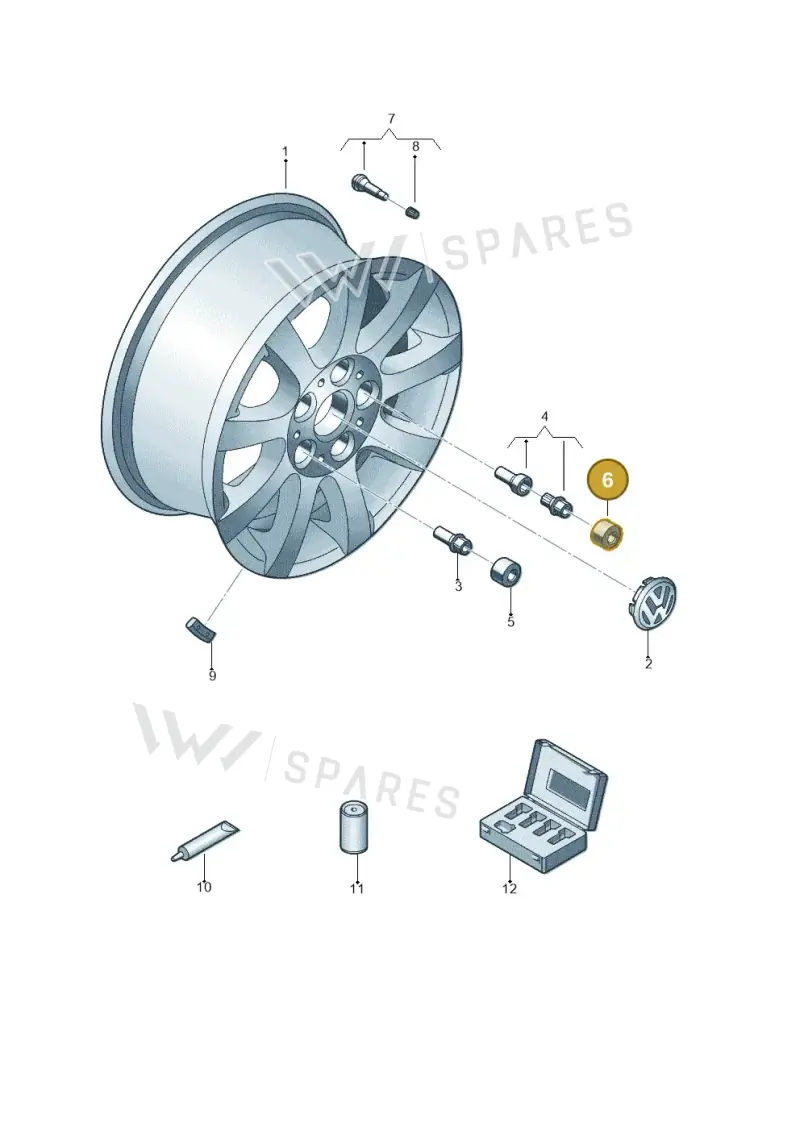 1K0601173A9B9 — Volkswagen Jetta Vagon            08> (2008-) diagram 775601500, position 6