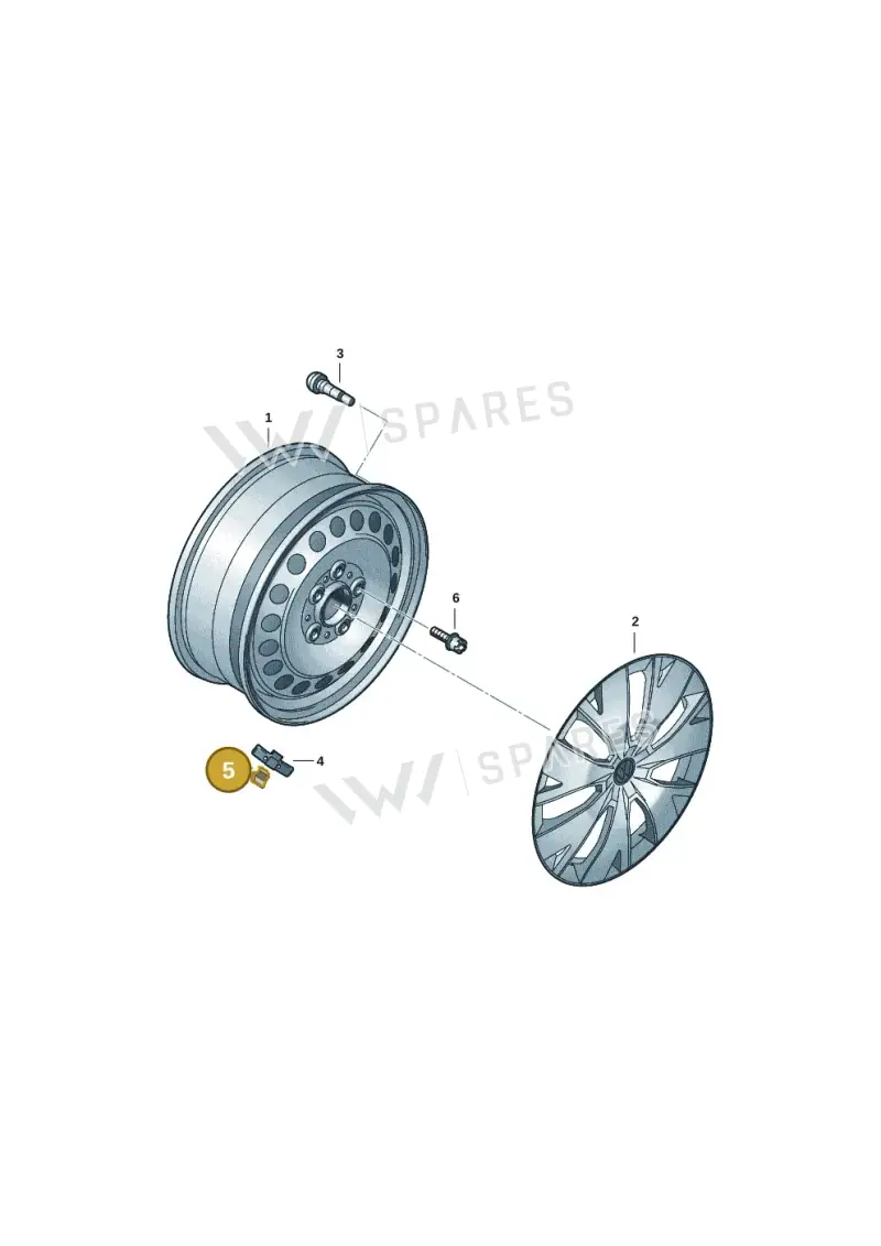 1K0601180 — Volkswagen Taigo (2021-2024) diagram 2f0601100, position 5
