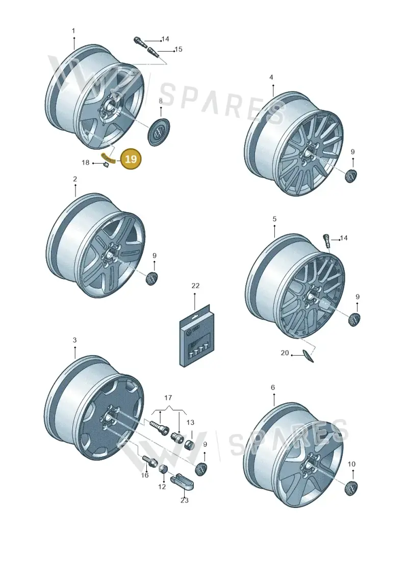1K0601181B — Volkswagen Golf 'R32' n. "USA" (2004-2004) diagram 266601510, position 19