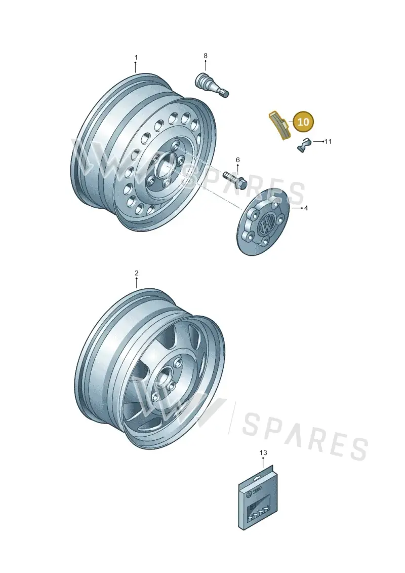 1K0601182B — Volkswagen Touareg                08> (2007-) diagram 274601100, position 10