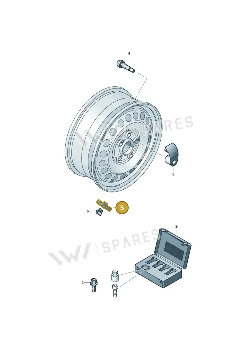 1K0601183E — Volkswagen ID.Buzz (2022-) diagram 62a601050, position 5