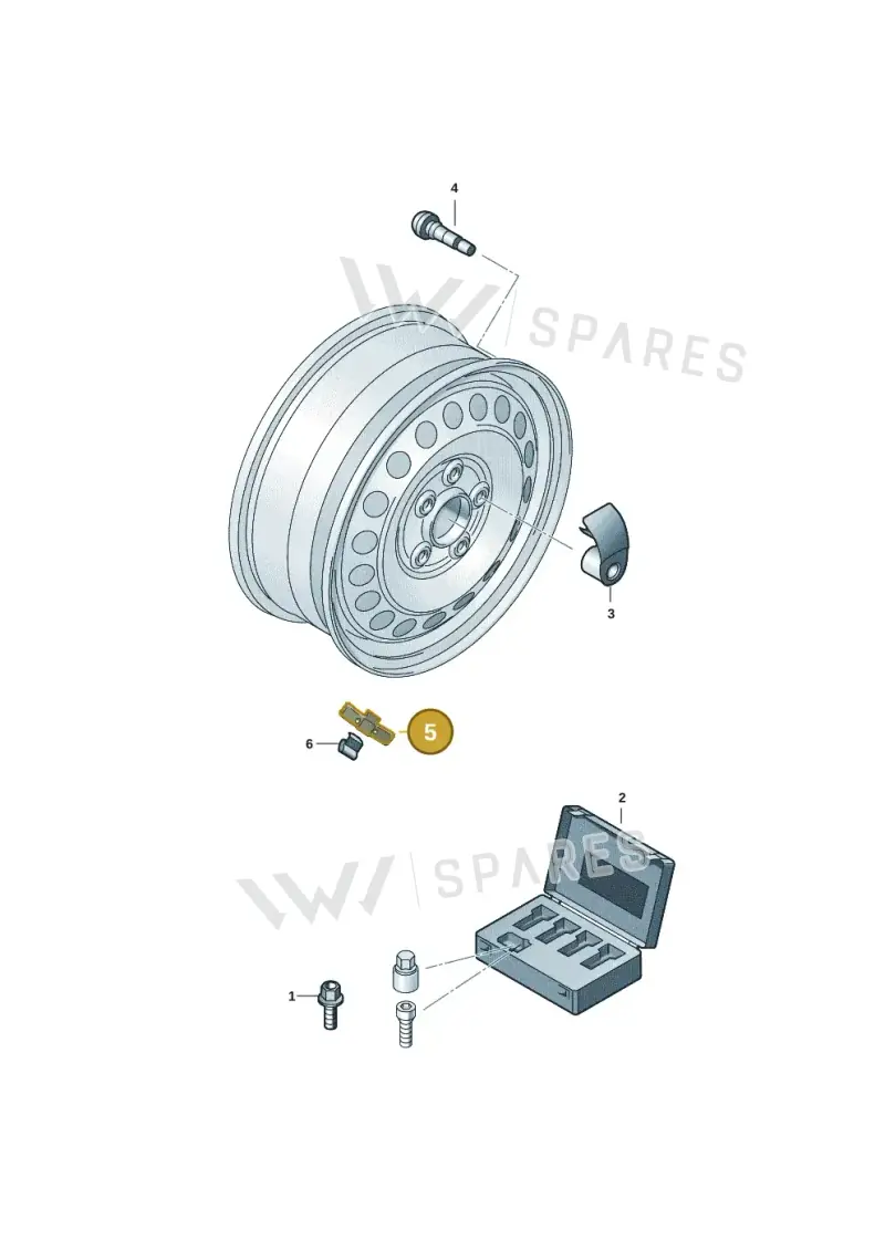 1K0601185E — Volkswagen ID.Buzz (2022-) diagram 62a601050, position 5