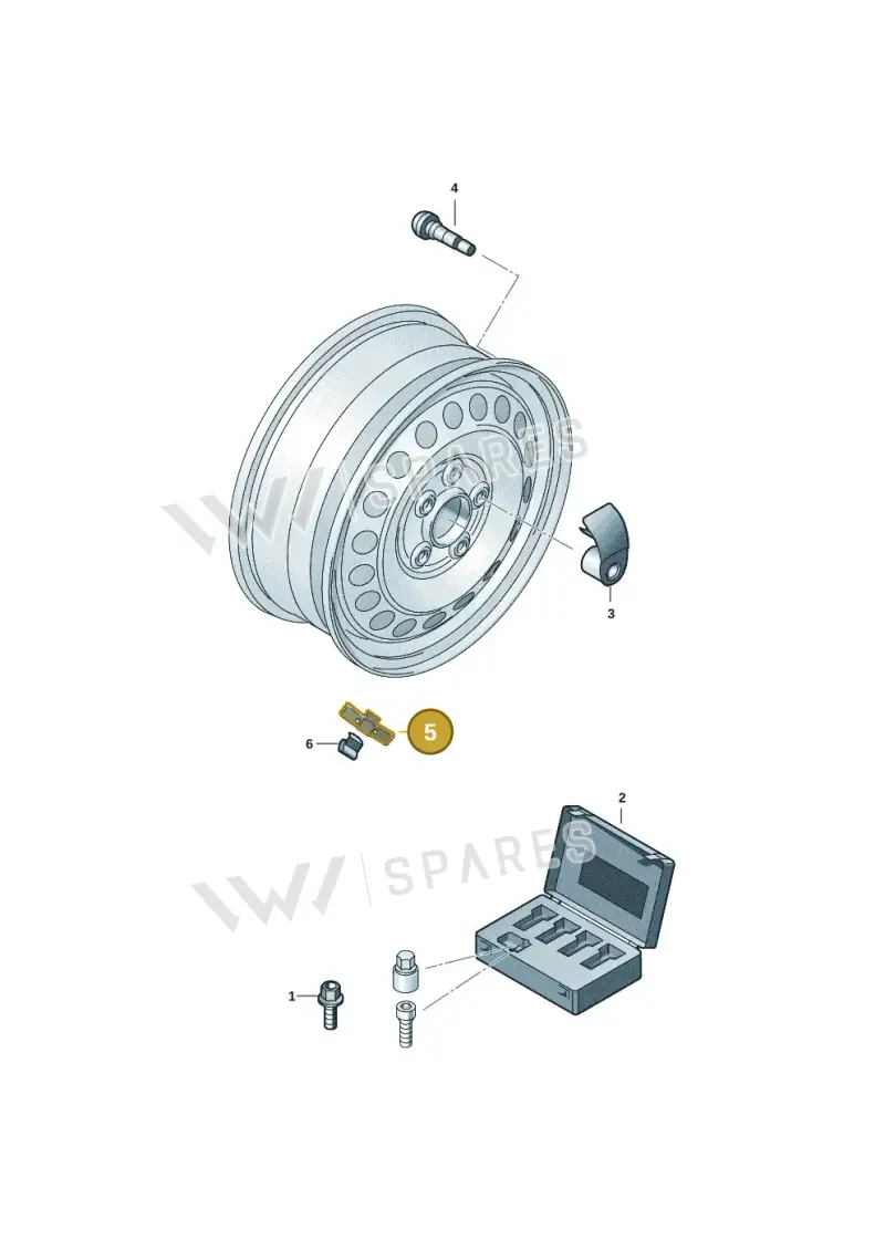 1K0601187E — Volkswagen ID.Buzz (2022-) diagram 62a601050, position 5