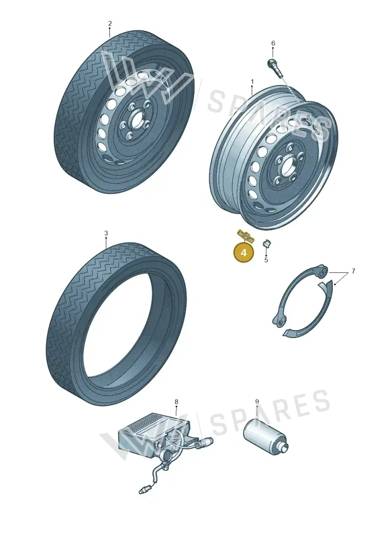 1K0601190A — Volkswagen Tiguan 2.0 (2023-) diagram 719601120, position 4