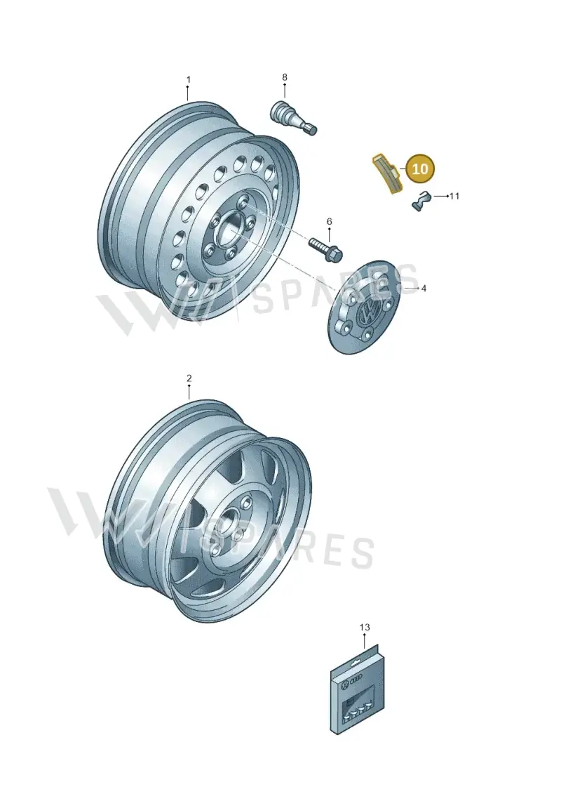 1K0601190B — Volkswagen Touareg                08> (2007-) diagram 274601100, position 10