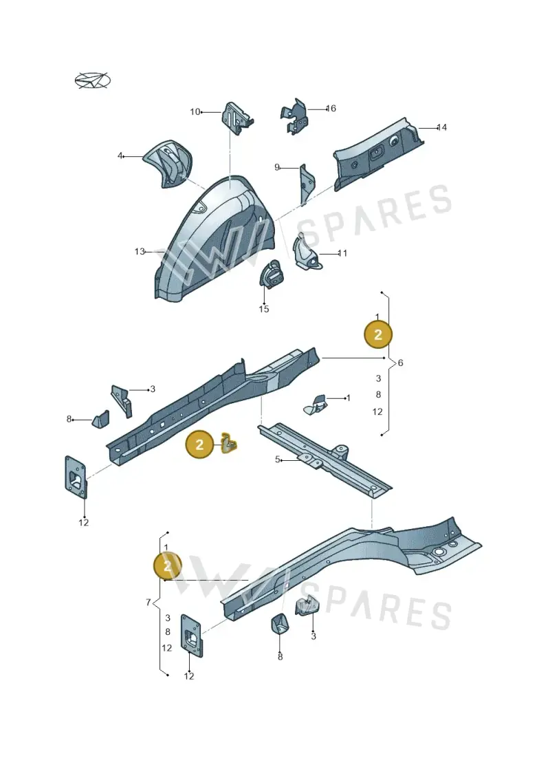 1K0611793 — Volkswagen Beetle (2016-2019) diagram 715803200, position 2