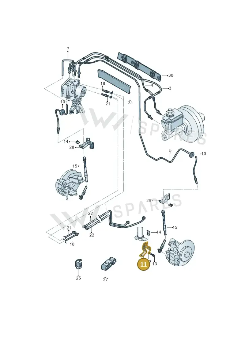 1K0611841F — Volkswagen Beetle (2016-2019) diagram 789611021, position 11