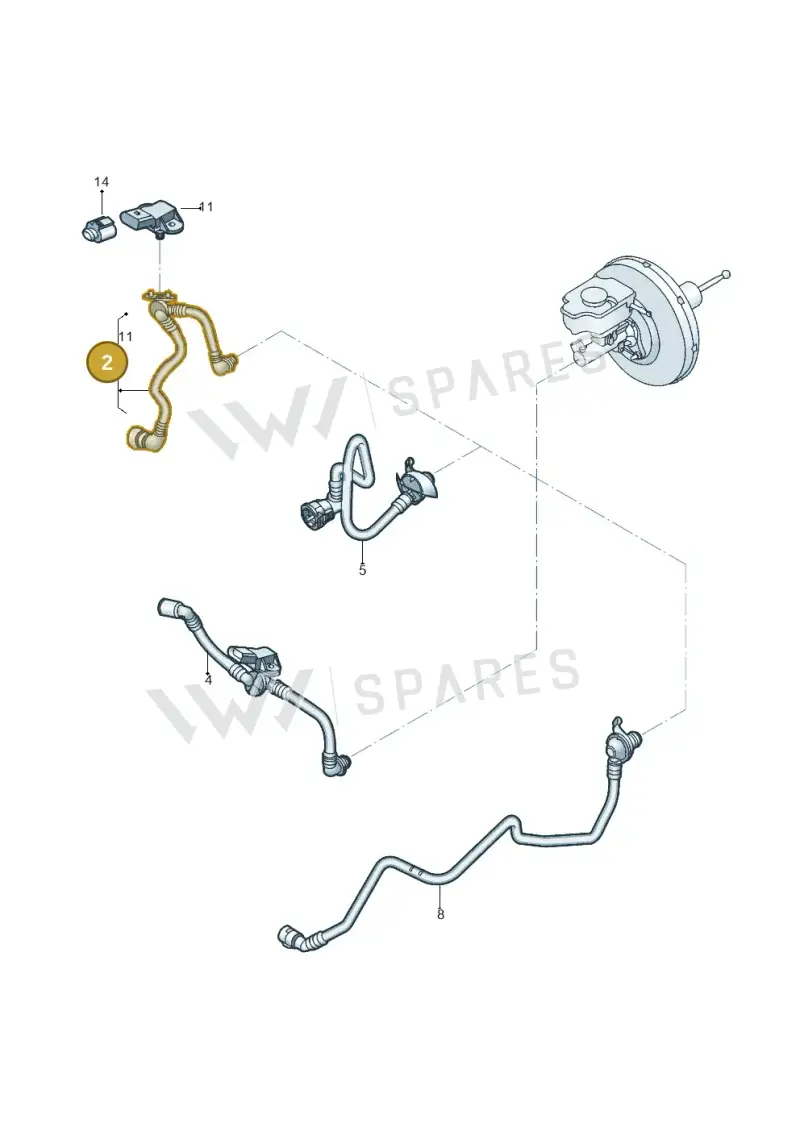 1K0612041HK — Volkswagen Jetta 1.6 (2014-2018) diagram 854611070, position 2