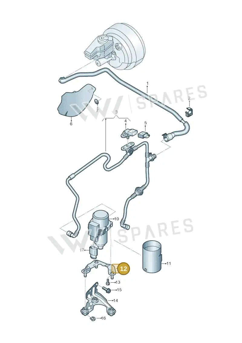 1K0612391Q — Volkswagen Sharan BlueMotion (2015-2022) diagram 863611800, position 12