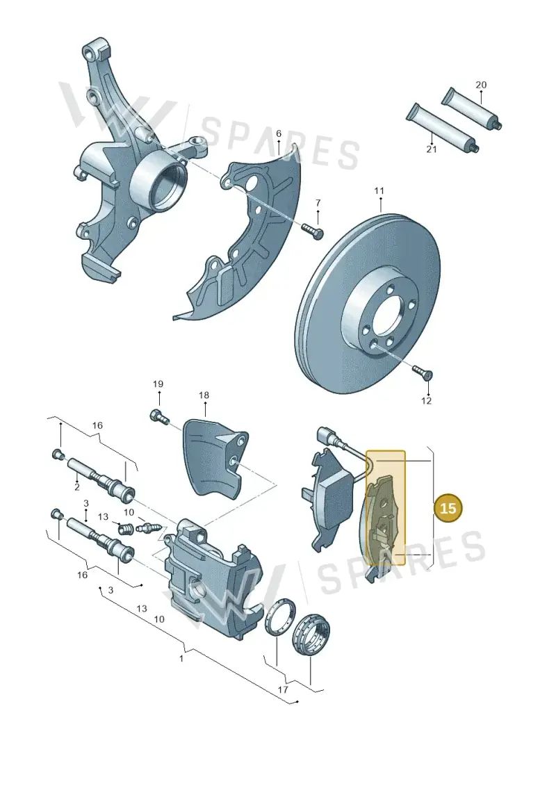 1K0698151A — Volkswagen New beetle cabriolet (2016-2019) diagram 253615160, position 15