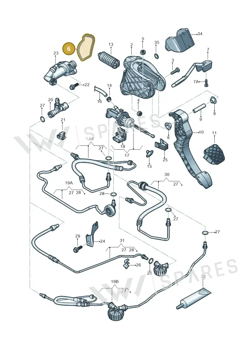 1K0721410C — Volkswagen Beetle (2016-2019) diagram 789721025, position 6