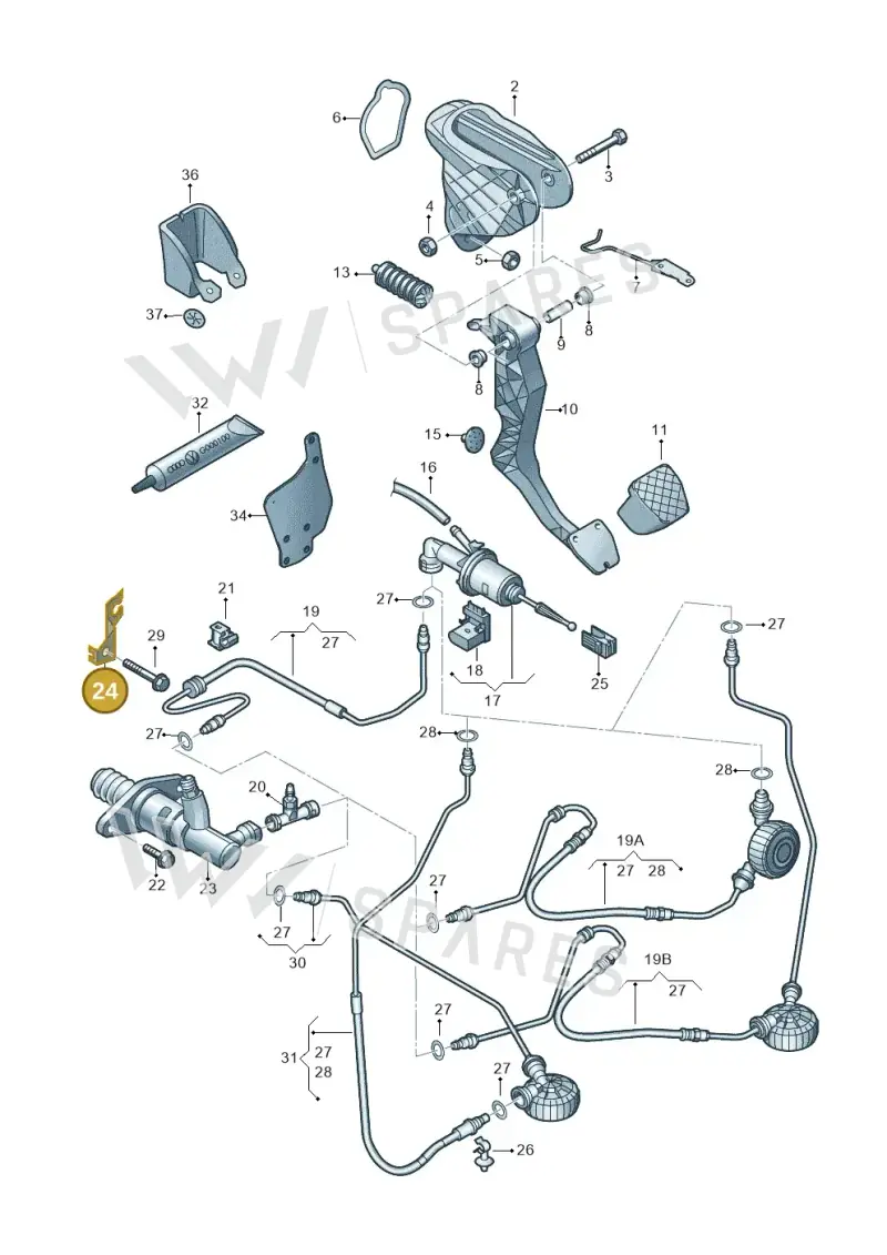1K0721487C — Volkswagen Golf Cabriolet (2011-2016) diagram 649721250, position 24