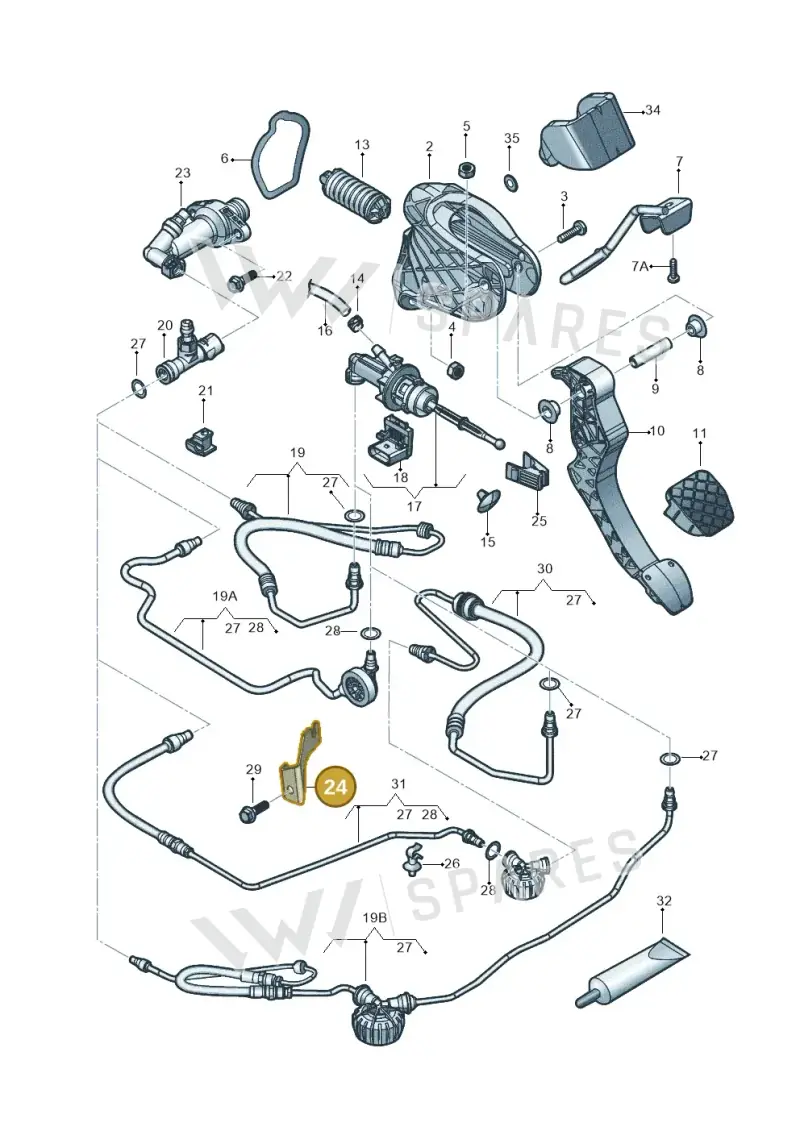 1K0721487C — Volkswagen Beetle (2016-2019) diagram 789721025, position 24