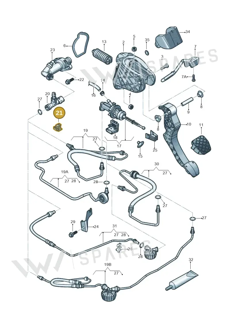 1K0721491 — Volkswagen Beetle (2016-2019) diagram 789721025, position 21