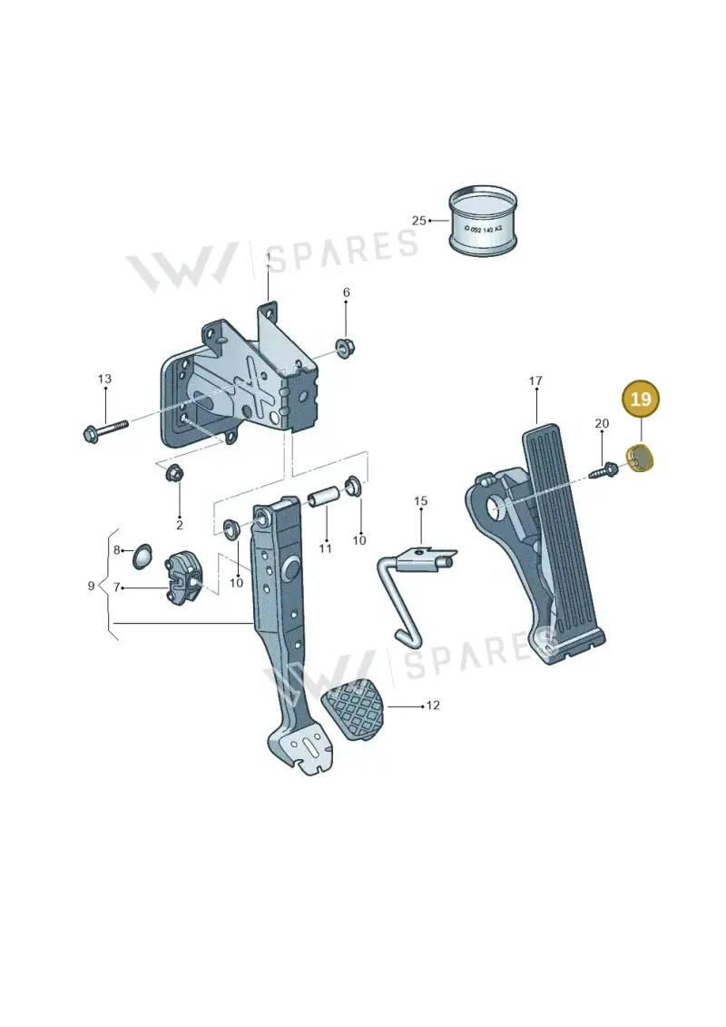 1K0721989 — Volkswagen Jetta 2.0 (2015-2015) diagram 880721600, position 19