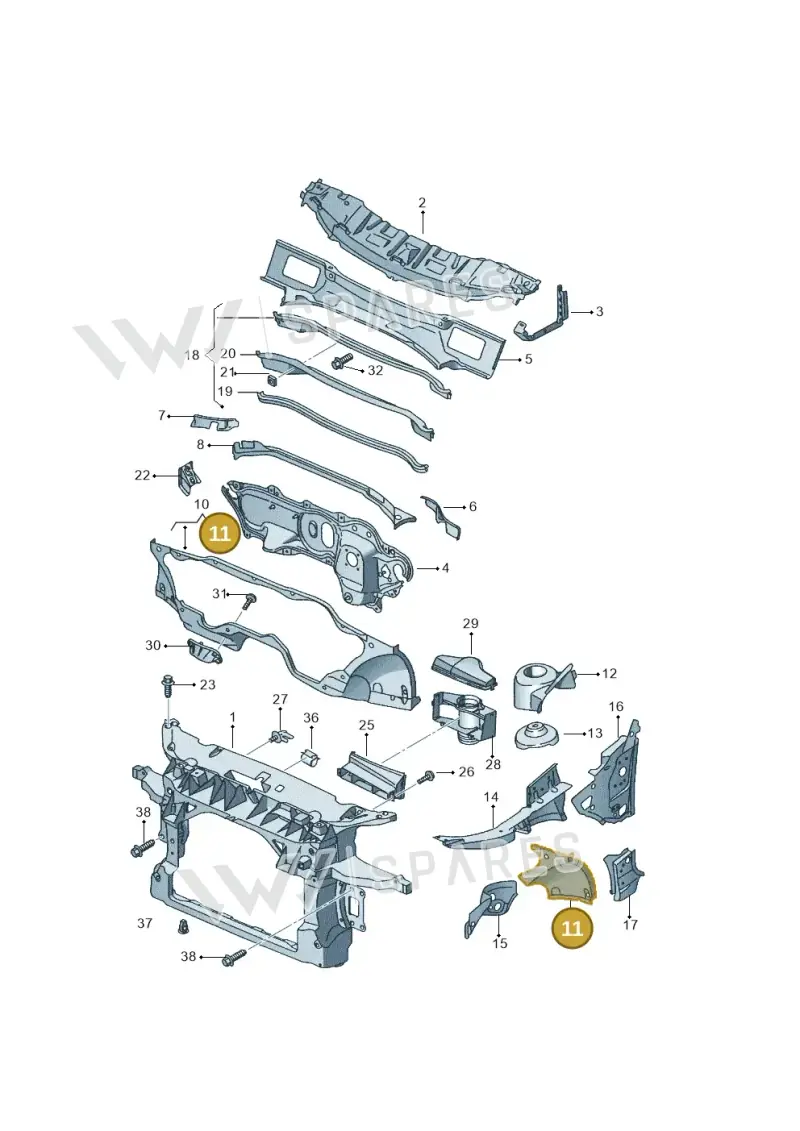 1K0802221A — SEAT Leon Stylance (2010-2012) diagram 456805000, position 11