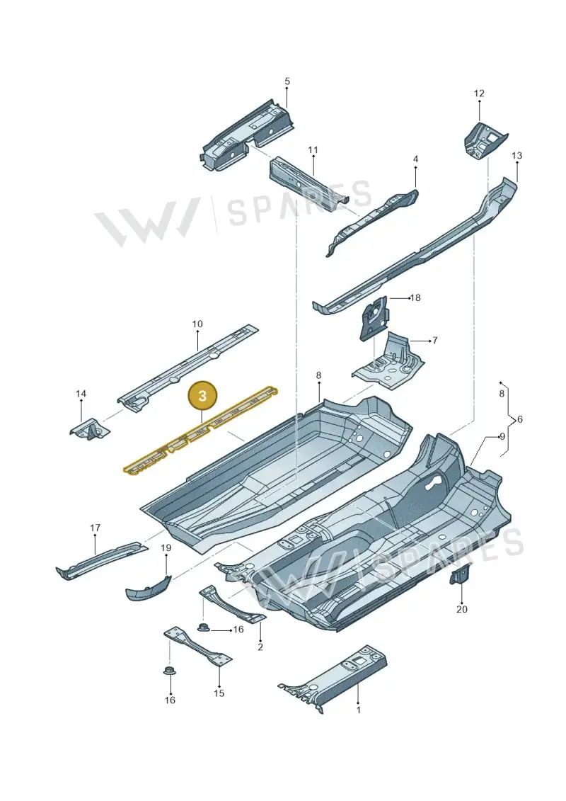 1K0802308B — Volkswagen Jetta variant (2009-2014) diagram 684803100, position 3