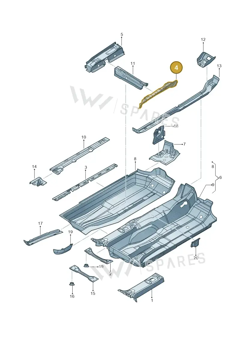 1K0802381C — Volkswagen Jetta variant (2009-2014) diagram 684803100, position 4